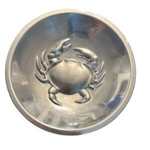 Mariposa Brillante aluminum crab serving bowl trinket dish.